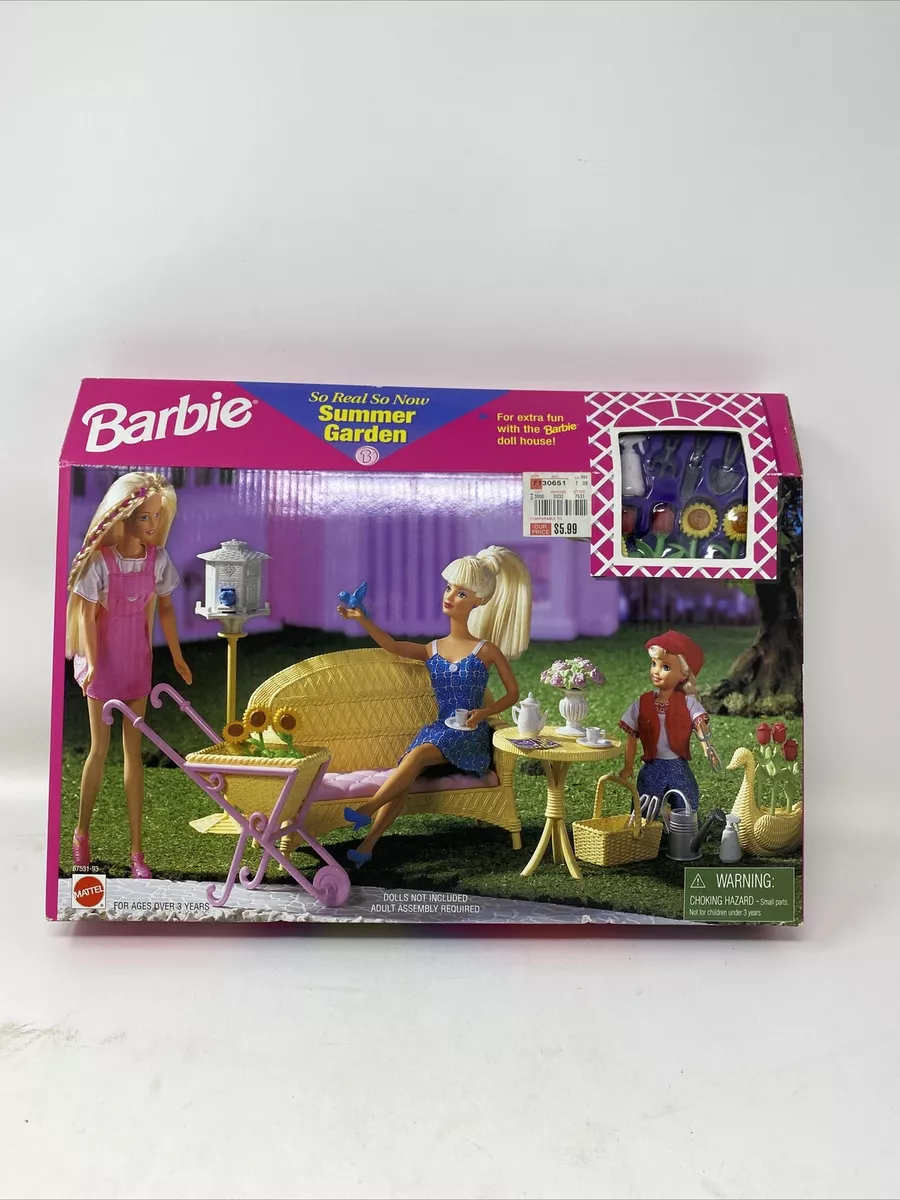 Jogo Barbie jardim de flores - Linda casa dobrável (1996 Arcotoys, Mattel)