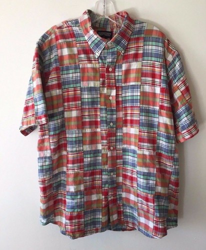 Lands' End Patchwork Madras Shirt 