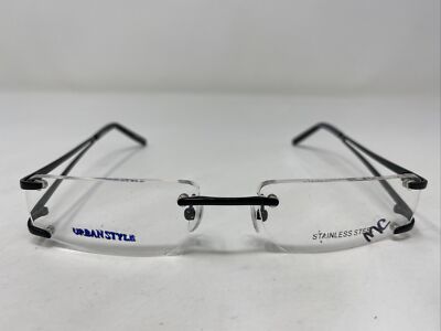 Urban Style 59 S. Black 56-18-140 Satin Black Rimless Eyeglasses Frame Y421