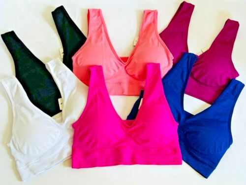 Lot de 3- 6 soutiens-gorge de sport yoga vêtements de sport entraînement sans couture HAUT CAMISOLE Miss Plus taille - Photo 1 sur 12