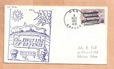U.S.S. GREGORY NOV 4,1951 FIRST LINE OF DEFENSE  NAVAL COVER