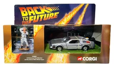 CORGI Back to the Future Delorean Time Machine Doc Brown White Figure 1:36 Scale