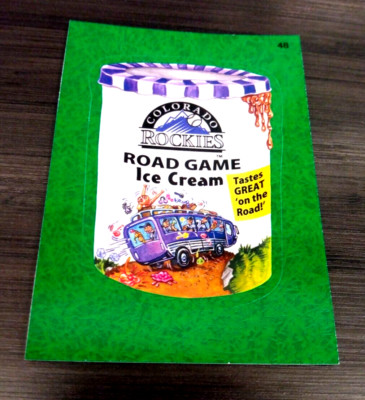 2016 Wacky Packages Baseball Series ''ROCKIES ICE CREAM'' Grass Sticker #48