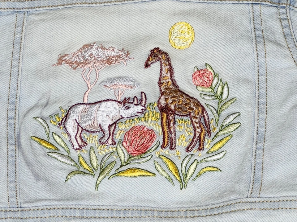 OSHKOSH 2T GENUINE KIDS JUNGLE TODDLER GIRLS DENIM JACKET COAT BABY INFANT - Image 4 of 4