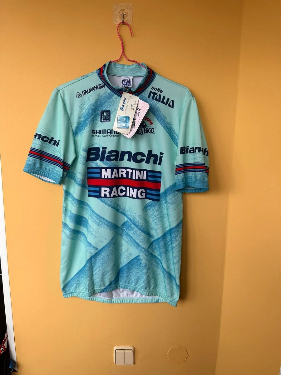 New Vintage Santini SMS Bianchi Martini Racing Cycling Jersey Shirt Size XL 90s