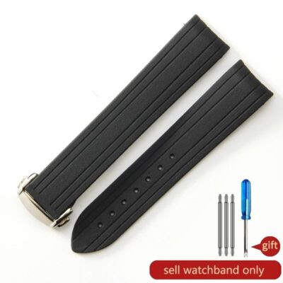 Gummi-Uhrenarmband passend für Omega Seahorse 300 Tauchen Observatorium wasse...