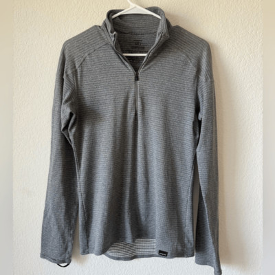 Patagonia Mens S Gray Pullover High Neck 1/4 Zip Vented Baselayer Hiking Outdoor