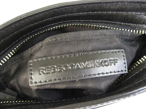 Borsa a tracolla Rebecca Minkoff Regan nuova con etichette pelle nera/hardware nero pochette $195 - Foto 11 di 12