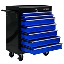Rolling 7 Drawers Tool Chest Mobile Workbench Tool Cart Storage Cabinet Tool Box