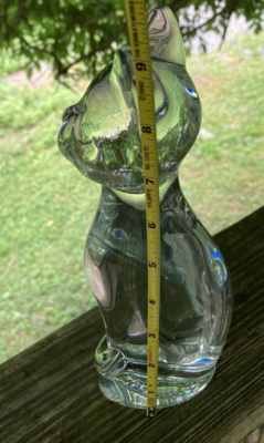 Cristal de Sevres France Crystal 9” Sitting Art Cat Figurine