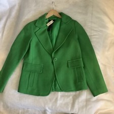 NWT TALBOTS Women's Green Wool Blend Jacket Button Up Blazer S 2