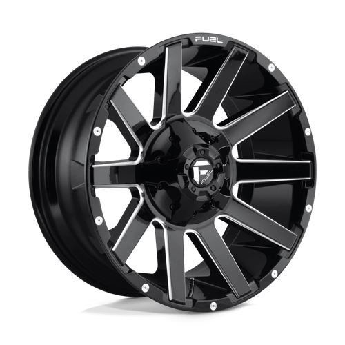 Fuel D615 Contra Gloss Black Milled 1-Piece Wheels: 20x9, 8x180, 1 mm ...