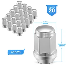 20PC BULGE ACORN CHROME LUG NUTS | 7/16x20 | CLOSED END | CHEVY | GMC |K10 | K2