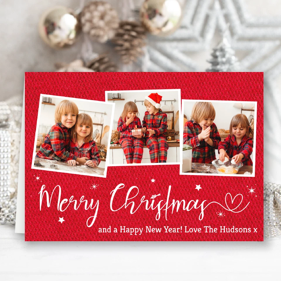 Personalised Christmas Cards Pack - Custom Photo Family Holiday Greetings - Image 2 of 4