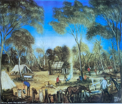 PRO HART Kevin Charles Art Print Knocking Around Australian