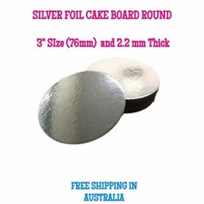 3" Inch Cardboard Cake Board Round Silver Thickness 2mm Premium Board cakeboards