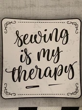 Sewing is my therapy pillow cover 18” x 18” new