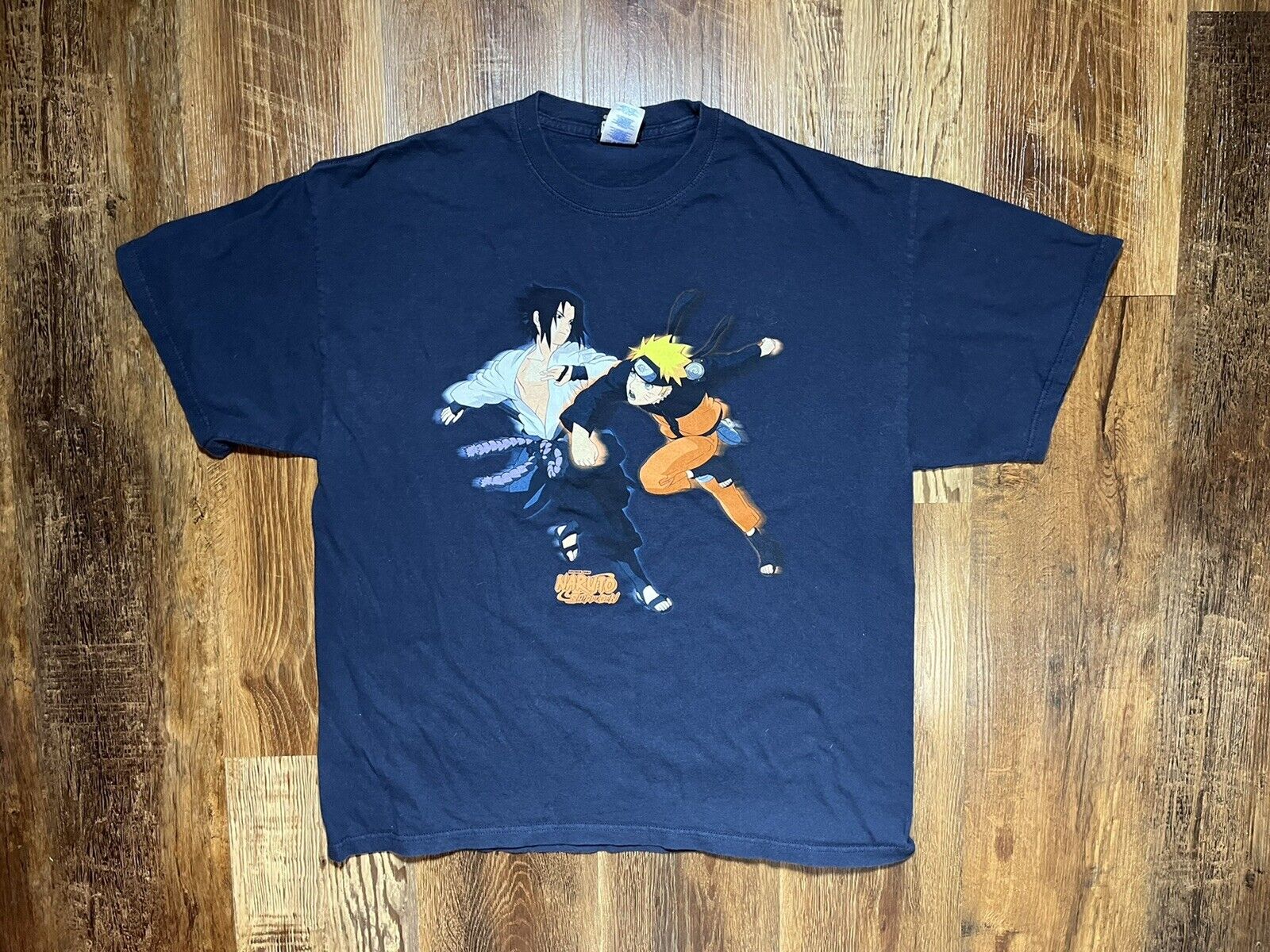 Vintage 2002 Naruto Shippuden Anime Shonen Jump Graphic T-Shirt Size Xl Navy