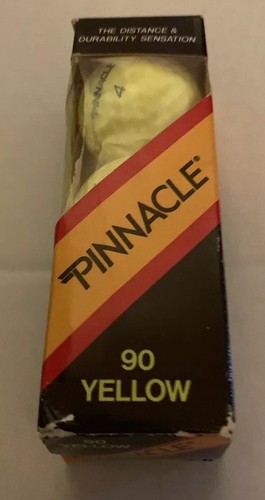 Sleeve of 3 PINNACLE 90 Yellow Golf Balls NEW PACKAGE - 第 1/3 張圖片
