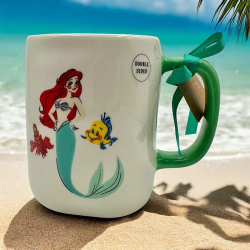 DISNEY Princess ARIEL LITTLE MERMAID Rae DUNN Coffee MUG Flounder Sebastian TAGS - Picture 3 of 21