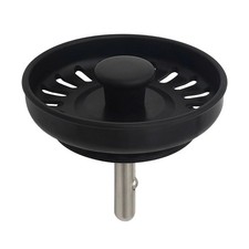 Black Kitchen Sink Drain Basket Strainer Stopper Replacement for Polymer Brass