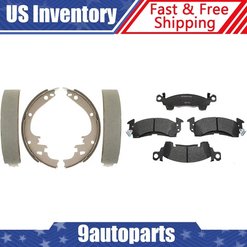 Front Rear Kit Metallic Brake Pads & Brake Shoes For 1971-1975 Cadillac Eldorado