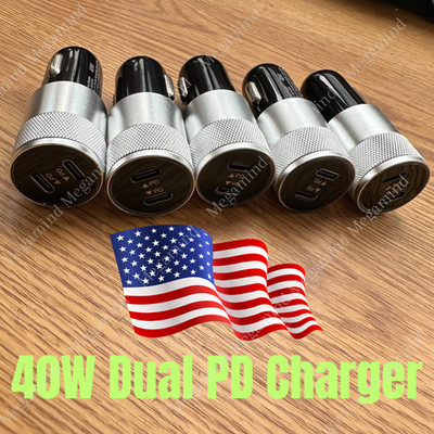 40W Dual USB PD Type-C Car Charger Fast Adapter Lot For iPhone 17 16 15 14 13 12