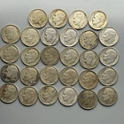 Lot of 28 90% Silver Circulated PRE 1964 Roosevelt Dimes