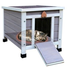 Outdoor Pet House with Self-Warming Mat, Weatherproof Pet Shelter for Cats, R...