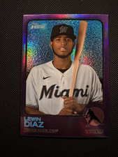 2022 Topps Heritage #723 Lewin Diaz Chrome Purple Refractor