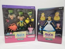 ALICE IN WONDERLAND Disney Ultimates Figure Lot Mad Hatter And Alice - Super7
