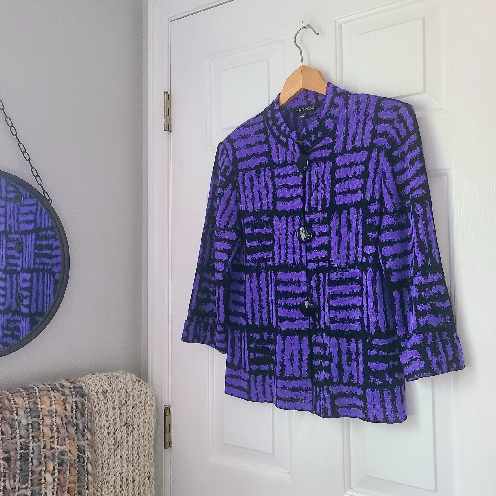 Ming Wang Abstract Cardigan Statement Jacket Sz S… - image 1