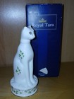 Royal Tara Irish Cat Green Shamrocks White Bone China Ireland Galway 6 in w box — photo 1