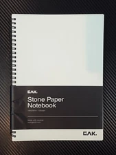 GAK. Stone Paper Waterproof Spring Notebook, 7.40 x 10.16" 100 Pages White