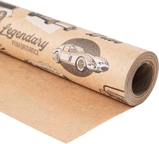 Kraft Birthday Wrapping Paper Roll - 17 Inches X 33 Feet - for Boys Girls Kids R