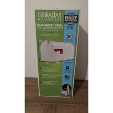 Gibraltar Mailboxes Elite White Galvanized Steel Post Mount Mailbox E1100W00 NIB