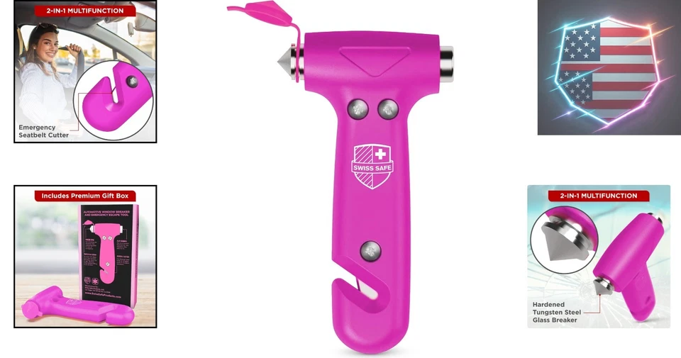 Duradero interruptor de ventana de coche 5 en 1 y cortador de cinturón de seguridad - esencial para conductores Foto 2 de 4