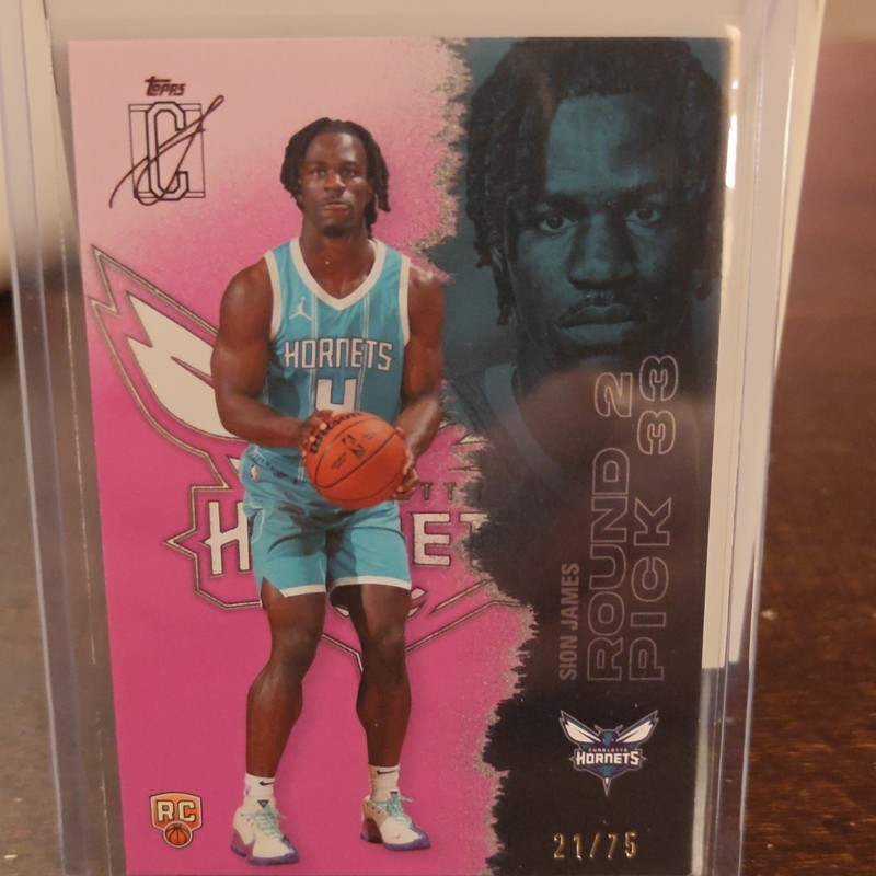 2026 Topps Signature Class Sion James Pink Parallel Rookie Card #126 RC 21/75