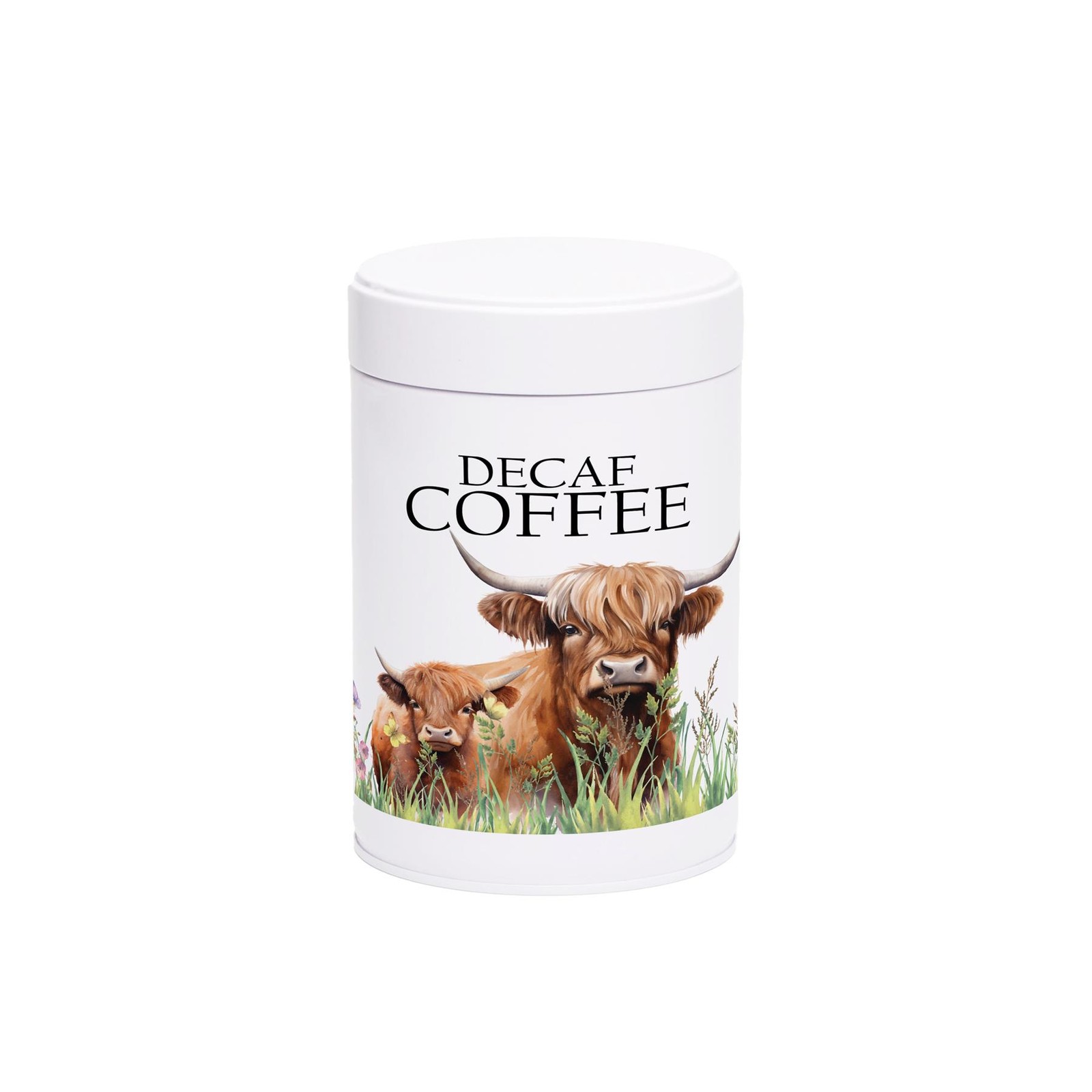 Highland Cow & Calf Decaf Coffee Storage Canister - Countryside Farm Animal Gift