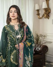 Beautiful 3 Pc Stitched Linen Suit With Heavy Embroidery Work Casual Readymade