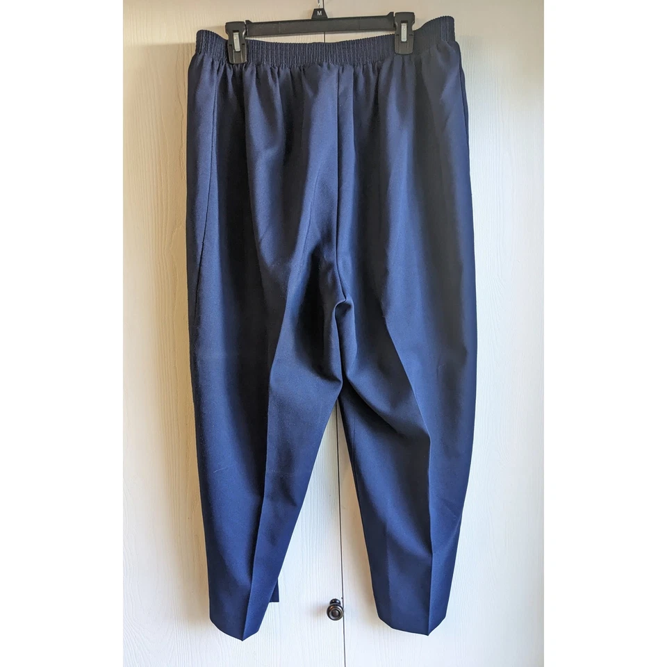 Pantalones para mujer Bend Over azul marino poliéster cintura elástica pierna recta talla 20W Foto 2 de 4