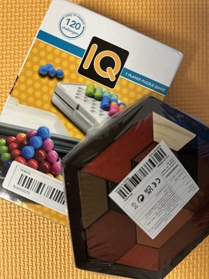 2pk Puzzle Game Set - I.Q. + Hexagon Brain Teasers - Logic Travel Games