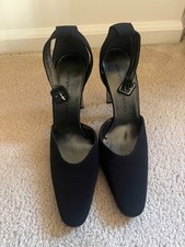 Charles Jourdan 8.5 Women's Black Vintage 1990s Pumps with Silver Heel