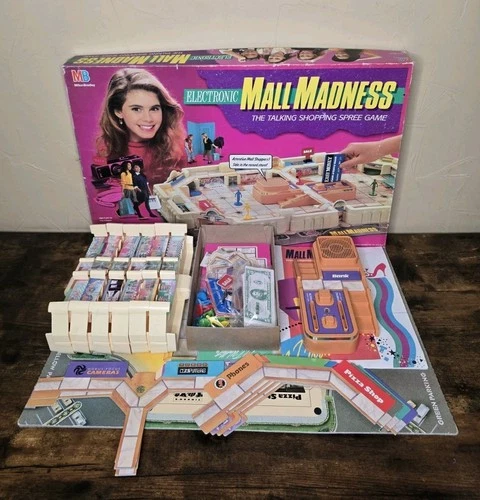 Vintage 1989 Mall Madness Electronic Board Game Milton Bradley Working