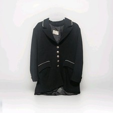 Vintage Damen Turnierjacket Reitsakko Blazer Jacke Schwarz Silber Gr. 40 42 L