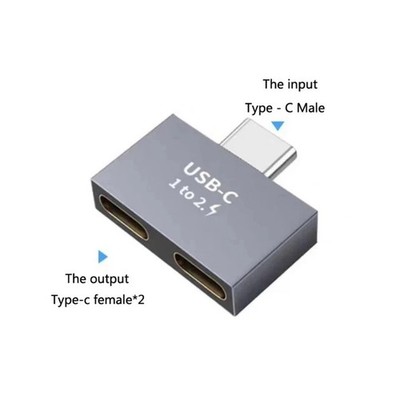 Type-C Splitter USB C Male to Dual USB C Female PD Charger Data Transfer