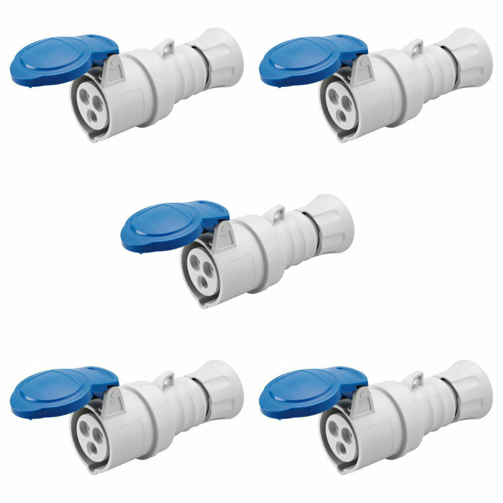 2 x Gewiss GW62004H Couplers (Female) 2 Pole & Earth Blue 230 Volt 16 Amp - Image 7