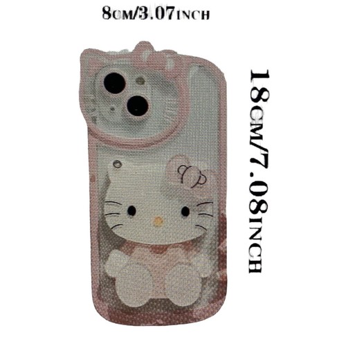 Pink KT Kitty Phone Case w/ Mirror Silicone Cover for iPhone- FAST SHIPPING - 第 3/4 張圖片