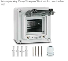 Animacyn 4 Way 20 Amp Waterproof Electrical Breaker Junction Box IP67 Electric 