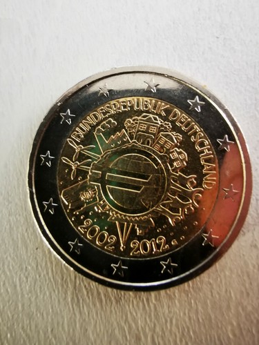 2 Euro Münze WWU 2002-2012 Bundesrepublik Deutschland Sondermünze